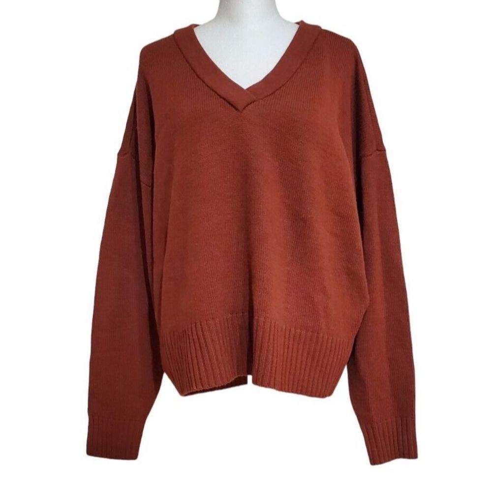 Toad & Co XL Deerweed Wool V-Neck Sweater
